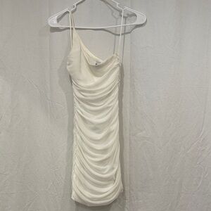 Princess Polly Cream One Shoulder Dress
